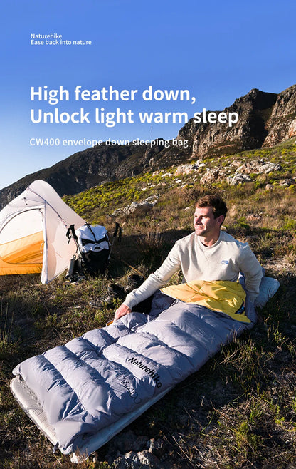 Naturehike CW400 CW700 Sleeping Bag Lightweight Duck Down Winter Thick Warm Ultralight Outdoor Hiking Camping Travel Equipment