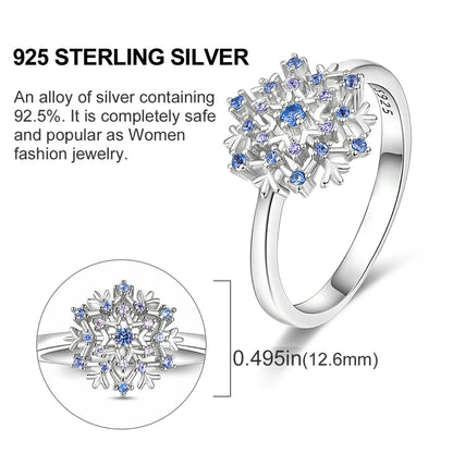 Original 925 Sterling Silver Ring Colorful Diamonds Cubic Zircon Finger Ring For Women Jewelry Wedding Engagement Birthday Gift
