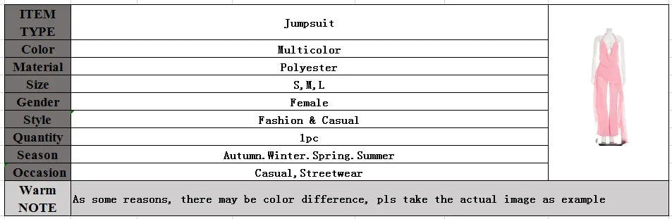 Summer Sexy Backless Halter Chiffon Jumpsuits Women Club Party Rompers Bodycon Fashion Sleeveless V Neck Overalls Beach Vacation