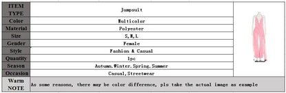 Summer Sexy Backless Halter Chiffon Jumpsuits Women Club Party Rompers Bodycon Fashion Sleeveless V Neck Overalls Beach Vacation