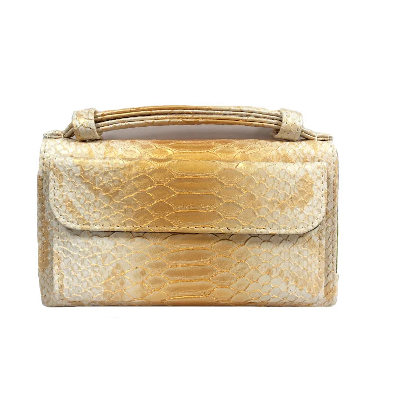 Luxury Snake Pattern Chain Flap Handbags Evening Clutches Crossbody Messenger Shoulder Bags Women Female Ladies Luxurious Purses
