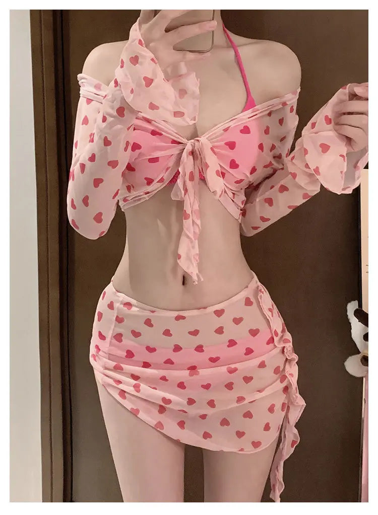 Solid Cute Women Checkered Bikini: Flattering, Slimming  High-Cut Two-Piece Bikini Hot Vacation Swimming Beach