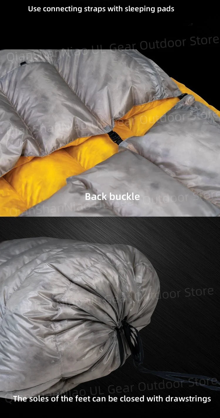 Ice Flame 800FP Quilt Ultralight Envelope Duck Sleeping Bag Mat Underquilt For Hammock Backpacking Camping Hiking