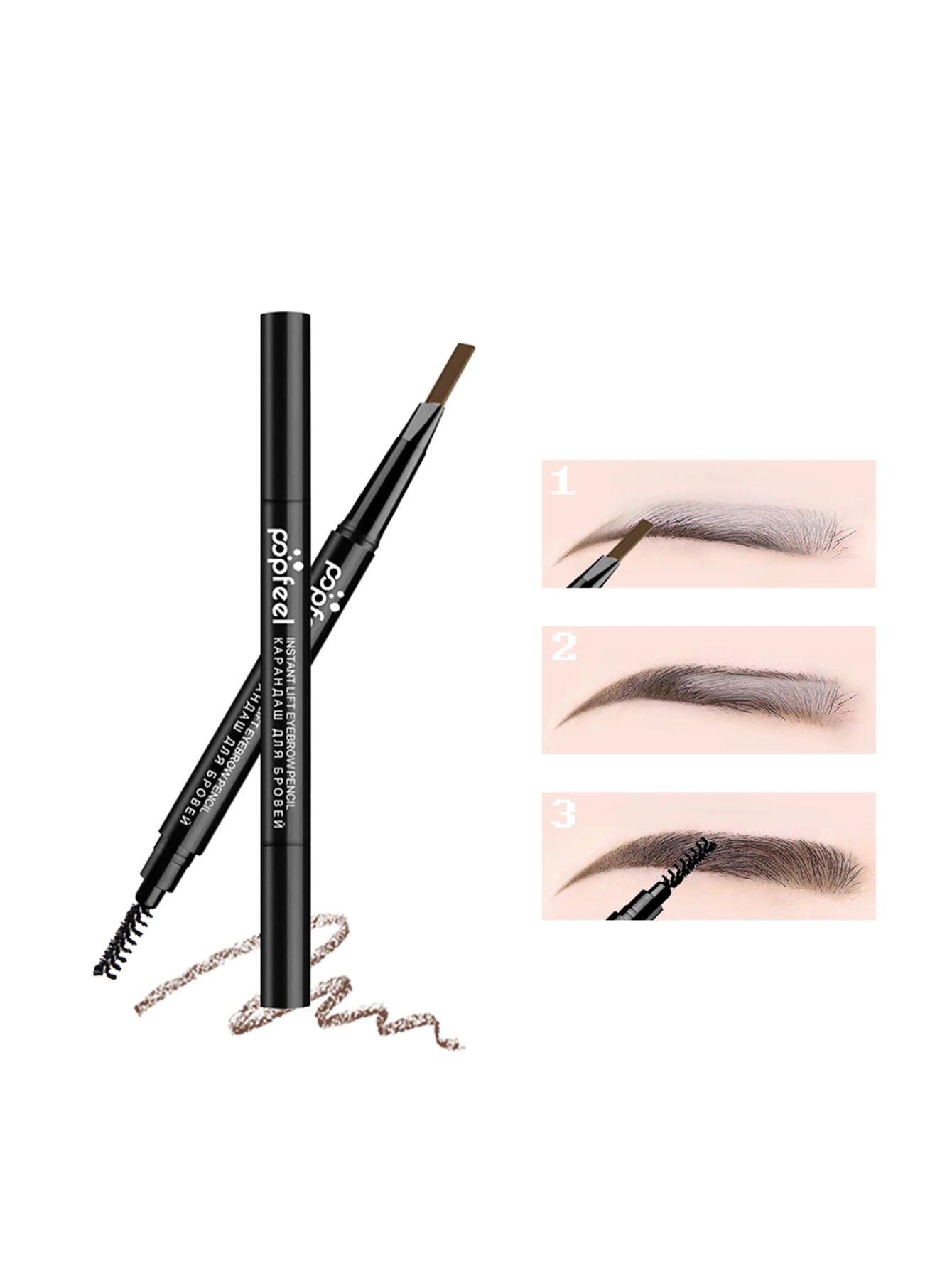 POPFEEL Professional Eye Makeup Set: Eyeshadow Palette, Eyeliner, Brow Pencil, Mascara +8 Makeup Brushes - Perfect for Beginners