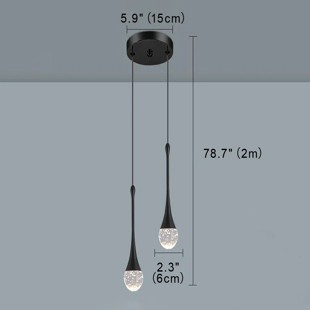 Water Drop Ceiling Chandelier Bubble Crystal Hanging Lamp Dining Room Decor Bedroom Lamp Bar Cafe Led Lights Home Pendant Light