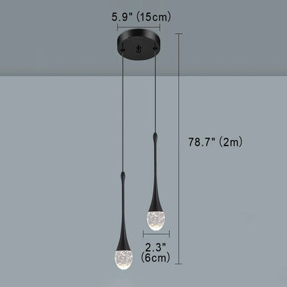 Water Drop Ceiling Chandelier Bubble Crystal Hanging Lamp Dining Room Decor Bedroom Lamp Bar Cafe Led Lights Home Pendant Light