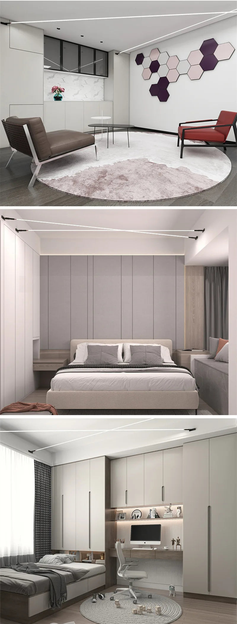 Led Wall Light Modern Skyline Steel Strip Luminous Linear Creative Linear Light For Indoor Living Room Bedroom Home Decor Light