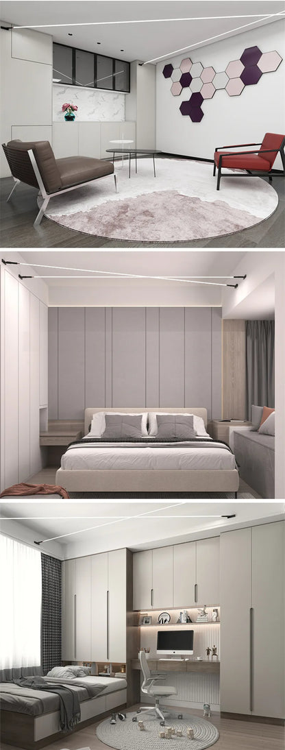 Led Wall Light Modern Skyline Steel Strip Luminous Linear Creative Linear Light For Indoor Living Room Bedroom Home Decor Light
