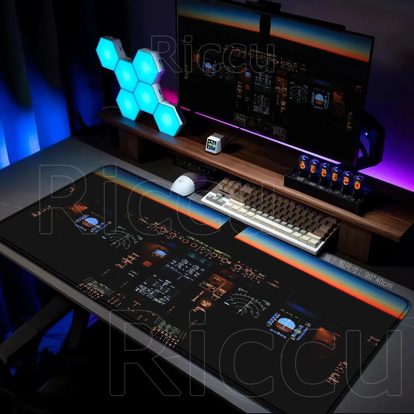 New Many Wallpaper Airplane Speedometer Mousepads Large 900x400mm Non-slip Mouse Pad Office Desk Mat Pc Gamer Table Mousepad XXL