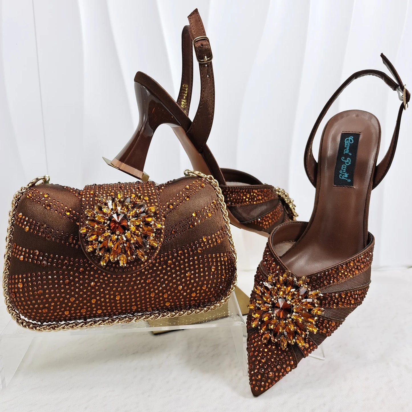 Attractive Itlian Design Women Heels Shoes and bag Perfect Combination Of DURABLE Outsole Shoes And Bags for Party Occasions