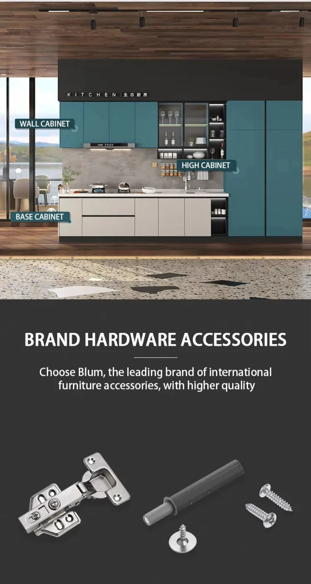 New Design Terrace Stainless Steel Outdoor Kitchen Cabinet Insect Resistant Easy Cleaning Hygienic Outdoor Garden Kitchen