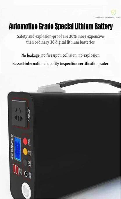 300W 220V 90000mAh Portable Power Station  Solar Generator Outdoor Camping Emergency Mobile Power Bank LiFePO4 Backup Battery