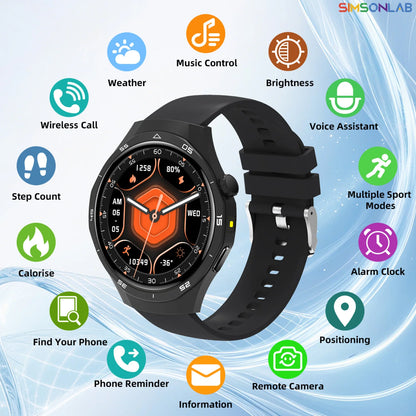 New Smartwatch Sports Fitness Bluetooth Call Smart Watches Heart Rate Monitoring Health watch for Android IOS for Men Women