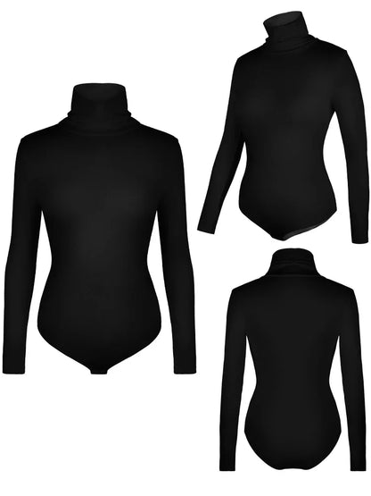 High Neck Bodysuit Women's Long Sleeved Shapewear Tummy Control Body Shaper Sexy Briefs Female Warm Clothing Autumn Winter New