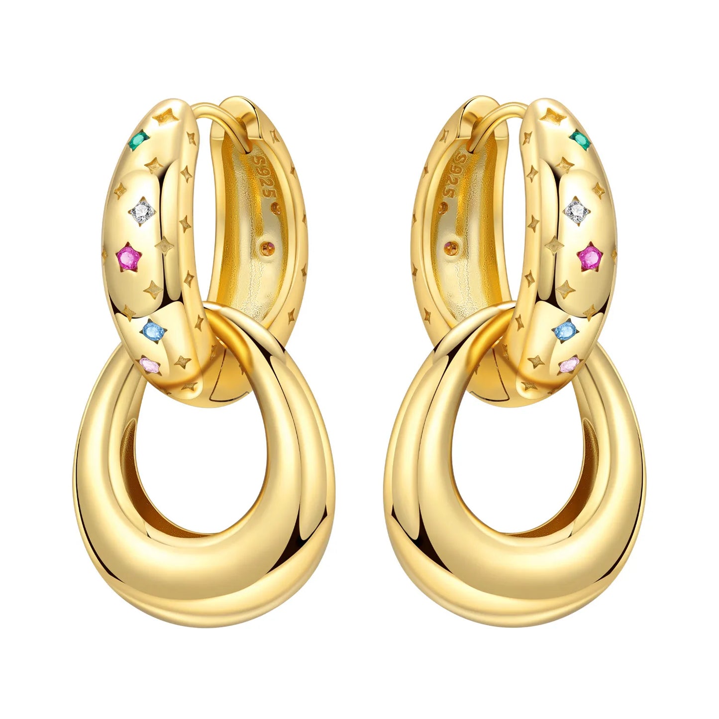 Original 925 Sterling Silver Heart Vintage Luxury Earrings Fashion 18K Gold Hoop Earrings for Women Piercing Jewelry Aretes 2026