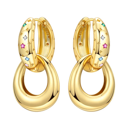 Original 925 Sterling Silver Heart Vintage Luxury Earrings Fashion 18K Gold Hoop Earrings for Women Piercing Jewelry Aretes 2026
