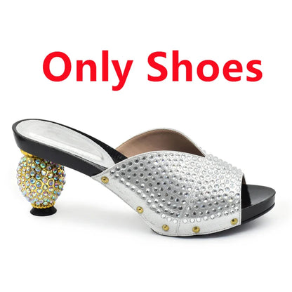 New Design Italian Shoe and Bag Set 2026 Wedding Shoes Bride Women Shoe and Bag Set Decorated with Rhinestone Luxury Shoes