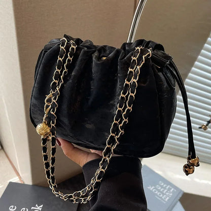 Chain Bag Ladies PU Leather Shoulder Bags Purse for Women Fashion Crossbody Bags Underarm Bag Small Square Satchel Handbag Bolas
