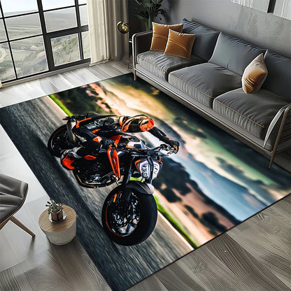 Racing Car K-KTM Motorcycle Carpet Rug for Living Room Bedroom Home Sofa Decoration,Kids Play Area Rug Non-slip Floor Mat Gift