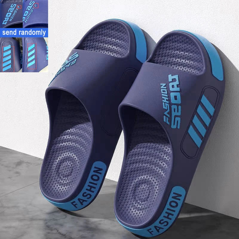 Big Size 36-47 Men Slippers Summer Flat Sole Home Slippers For Women Man Open Toe Trend Slides Couple Light Beach Shoes Sandals