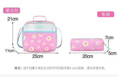 Cute Student Backpack 3pcs/set Primary Schoolbag Rabbits and Quicksand Kawaii Student Backpack Teenage Girls Handbag Rucksack