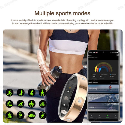 2026 Smart Ring Women Men Super narrow 6.3mm Heart Rate Stress measurement Health Monitoring IP68 Waterproof Fashion Sport Rings
