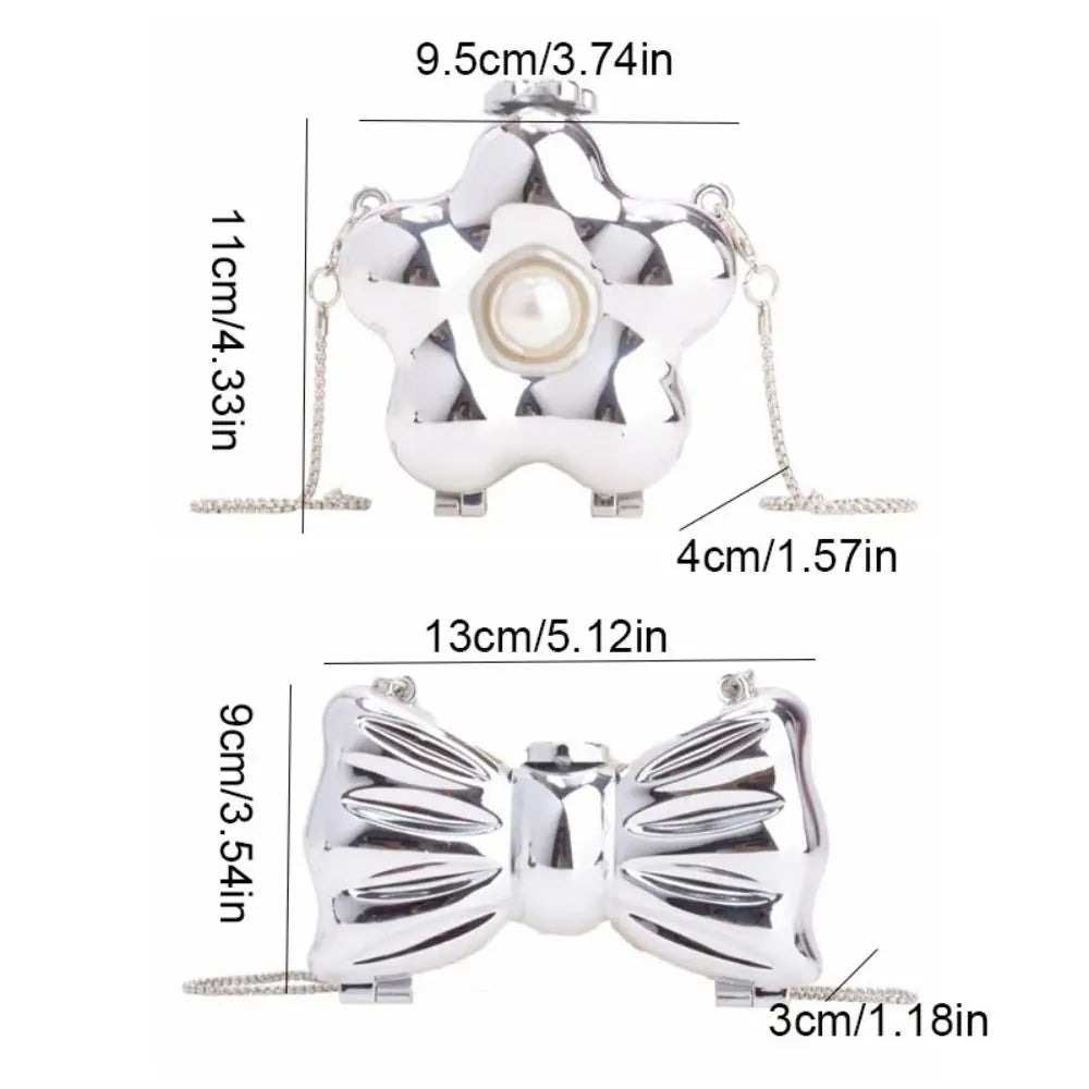 Acrylic Luxury Evening Bags Flower Shaped Single Shoulder Banquet Chain Bag Sparkling Handbag Mini Lipstick Bag Wedding Clutch