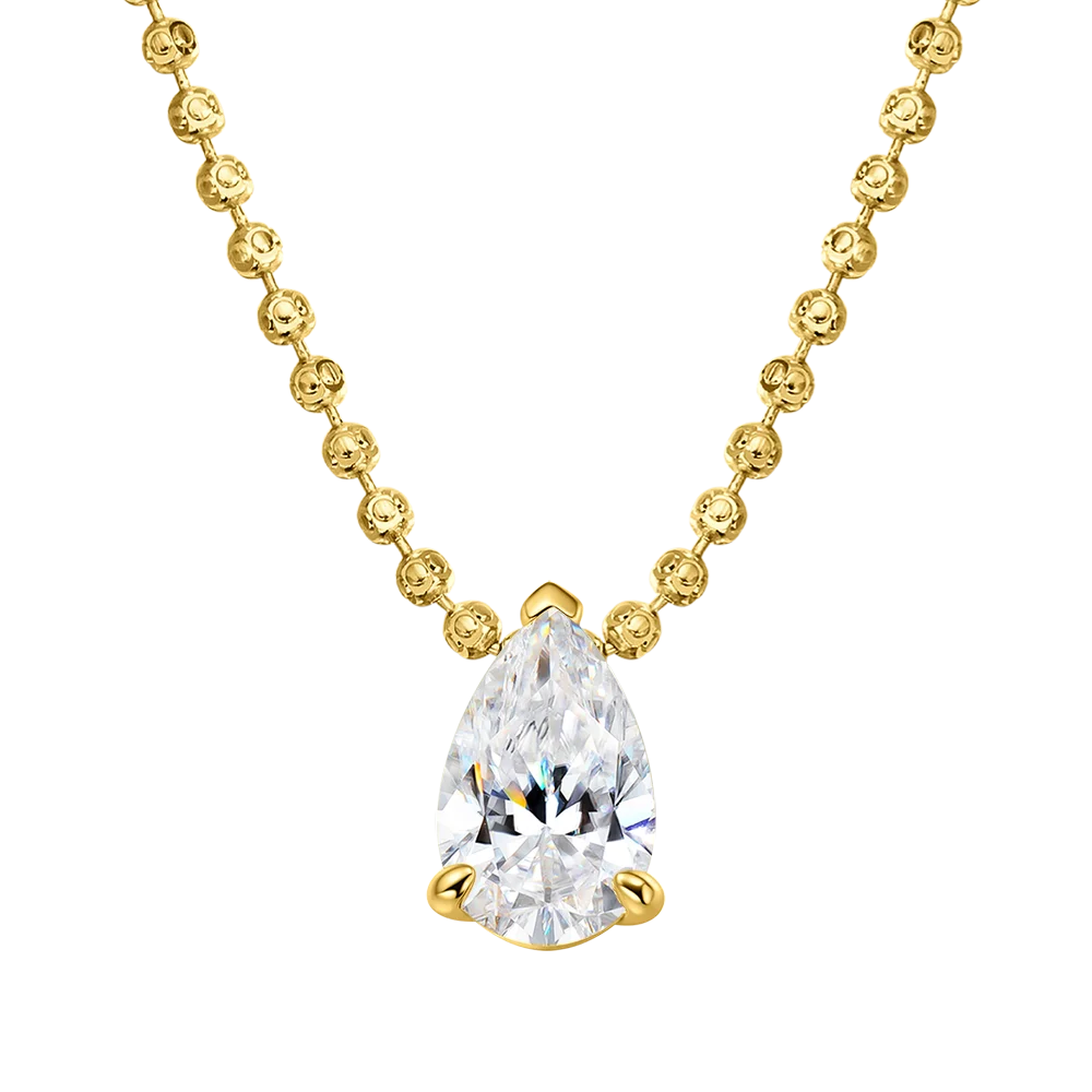 Serenity 3ct 5ct Pear Cut Moissanite Necklace for Women S925 Sterling Silver Chain Jewelry Sparkling Water Drop Pendant Necklace
