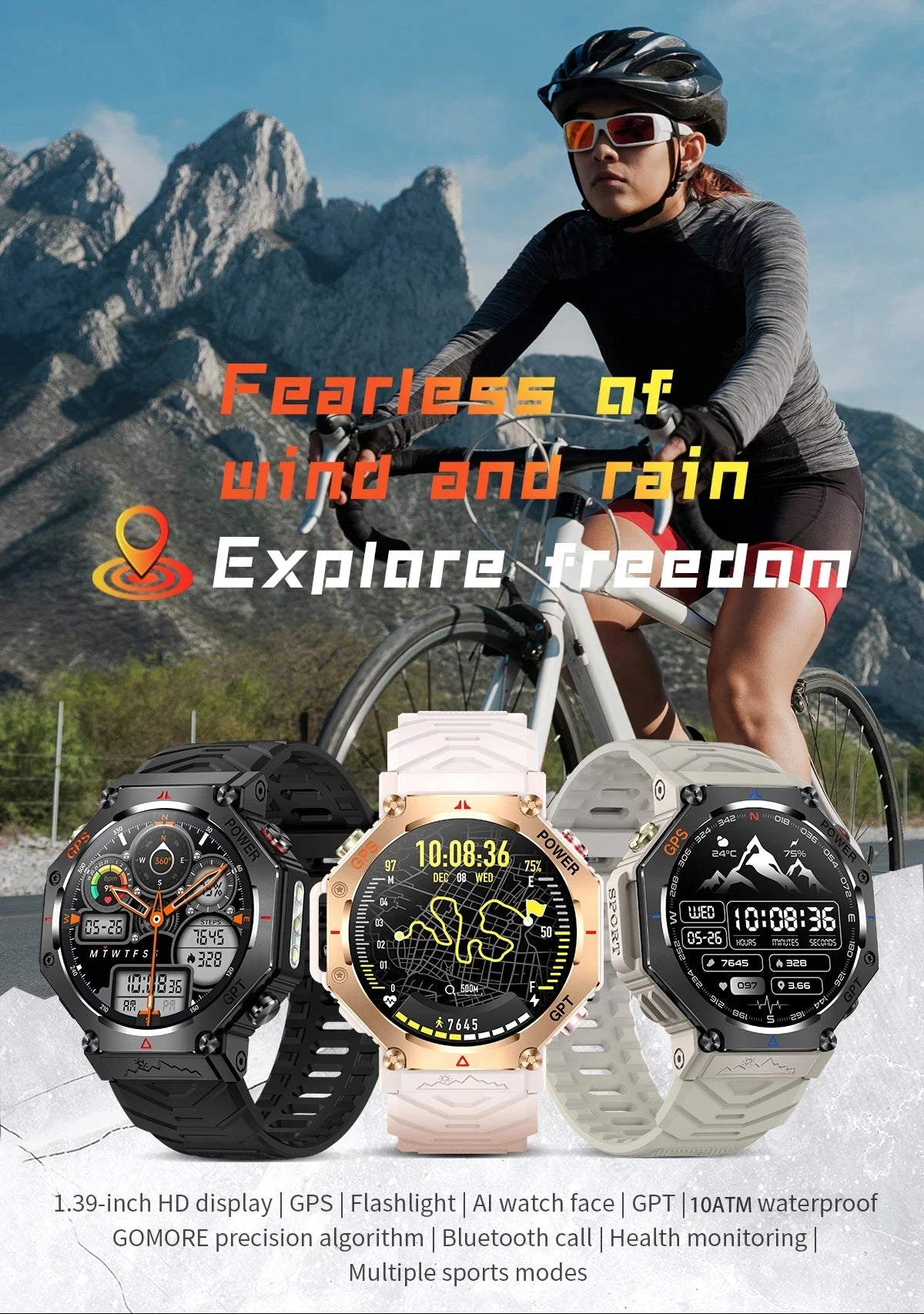 New Military Real GPS Smart Watch Men 10ATM IP69K Waterproof Swim Sports Watches Flashlight Bluetooth Call AMOLED HD Smartwatch