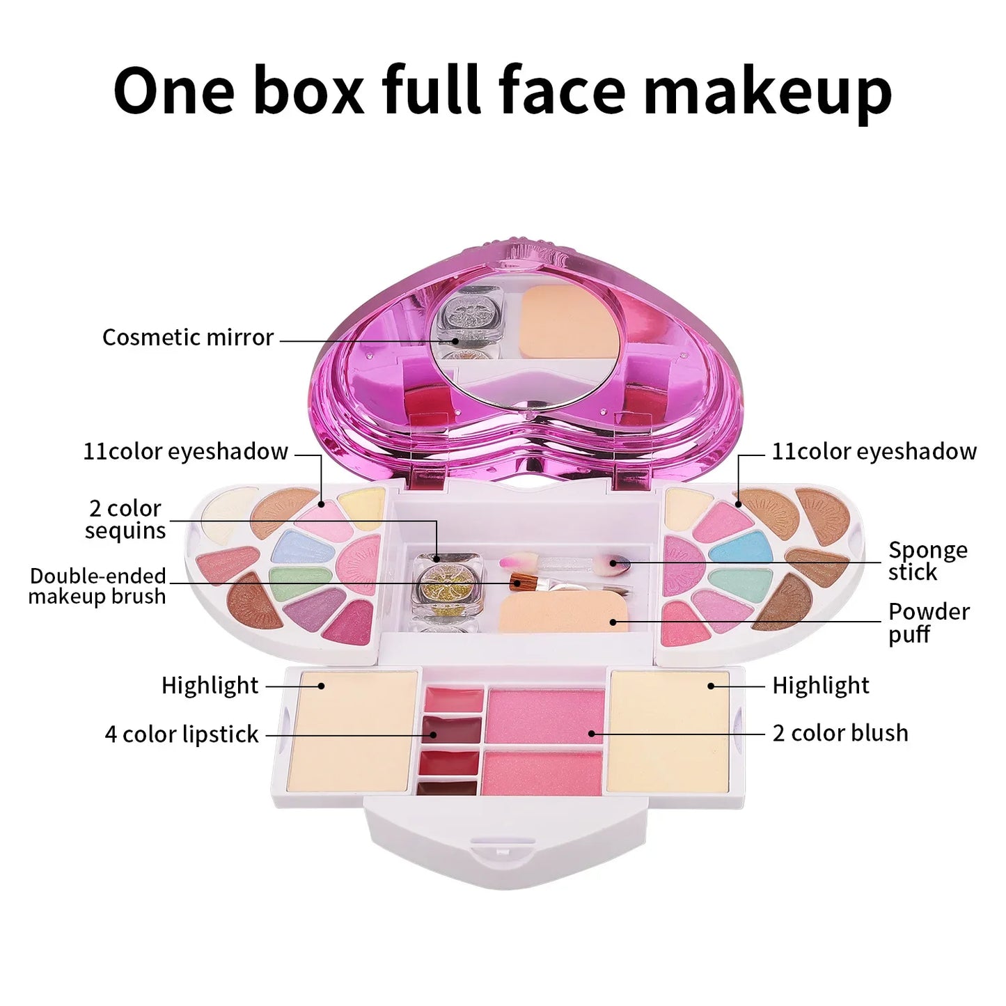 Makeup Kit Full Set for Women Multi-functional All in One Box 32 Colors Face Powder Eye Shadow Highlighter Brush Make Up Palette