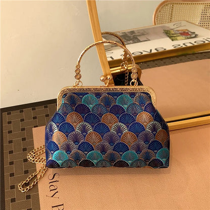 Luxury High Design Women Evening Bag Brand Party Banquet Glitter Bag for Ladies Wedding Clutch Handbag Shoulder Bag Chain Bolsas