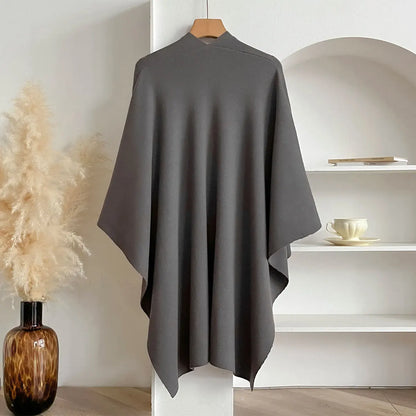 Women Poncho Winter Warm Solid Color Shawl Double Sided Designer Blanket Luxury Scarf Female Cloak Cashmere Pashmina Cape Stole