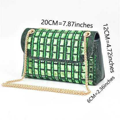 New Arrival African Style Ladies Shoes and Bags Set Latest Italian Women Shoes and Bag Set with Rhinestone Heels Women Luxury