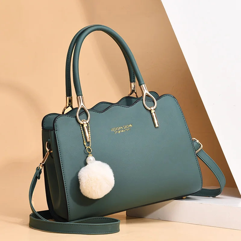 Yogodlns Women Handbags Ladies Large Tote Bag Female Square Shoulder Bags Bolsas Femininas Sac PU Leather Hairball Crossbody Bag