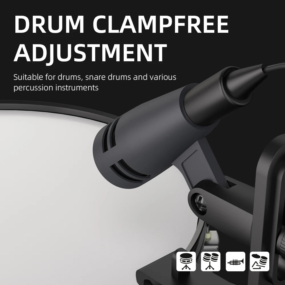 Instrument Microphone E608 7-Piece Wired Drum Mic Kit Dynamic Kick Bass Tom/Snare Cymbals Use For Drums Vocal Band DJ Stage Inst