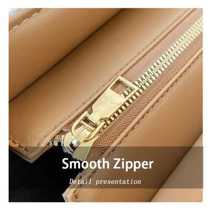 Women's Khaki Velour Tote Bag Original Letter Print Medium Ladies Shopper Handbag Female Square Medium Shoulder Bags