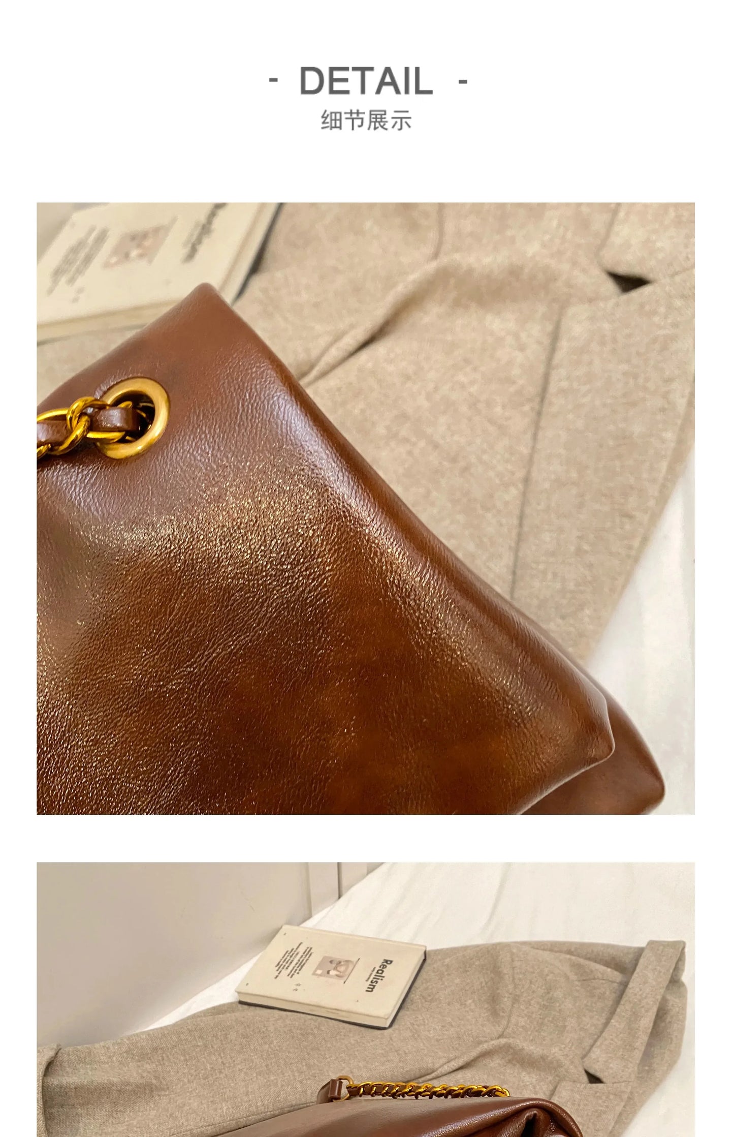 High-quality designer large-capacity underarm tote bag female 2026 new wild light luxury high-end commuter chain messenger bag