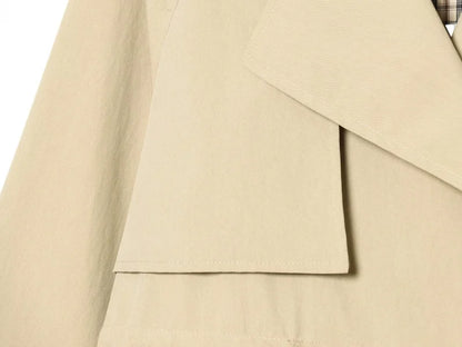 ETJ 2026 Women Casual Trench Coat Short Style Drawstring Waist Jacket Fashion Office Lady Spring Autumn Coat