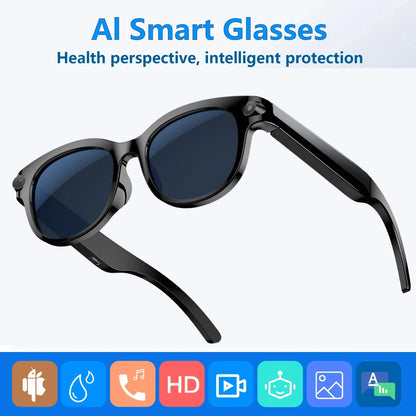 2026 AI Smart Glasses AI Translation Sunglasses Bluetooth Calling Music Player Camera Control Anti-blue Light Glasses  Men Women