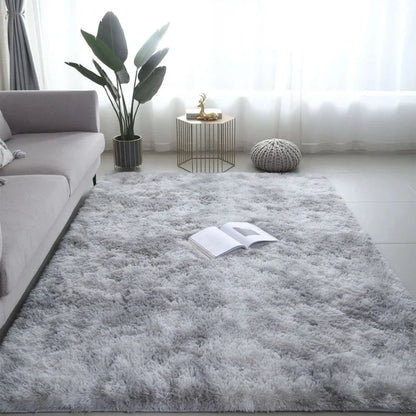 VIKAMA Black Fluffy Shaggy Rug Ultra Soft Plush Non-Slip Washable Carpet for Bedroom, Living Room, Cozy Home Decor