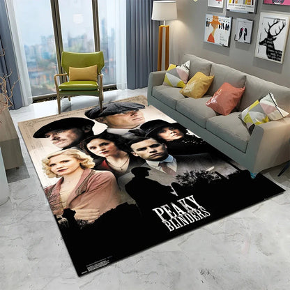 HD Tommy Shelby 3D P-Peaky Blinders Carpet Rug for Home Living Room Bedroom Sofa Doormat Decor,kids Area Rug Non-slip Floor Mat