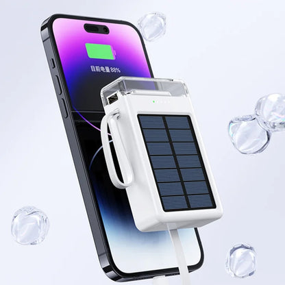 Lenovo 50000mAh Fast Charging solar compact portable LED light mobile power bank built-in cable power bank suitable for iPhone