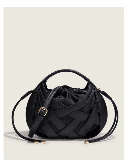 Fashion Woven Hollow Women Handbags Luxury Designer Ladies Shoulder Messenger Bag Small Totes Tassel Lady Composite Bag Burgundy