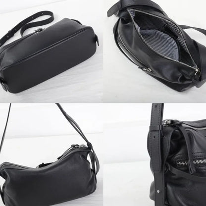 High Quality 2025 Luxury Cowhide Real Leather Crossbody Bowling Bag for Women - Ideal Commuter Bag & Ladies Gift