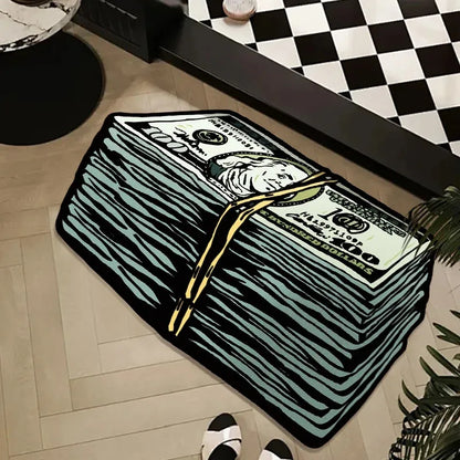 VIKAMA Fashion Print Dollar Mat Insulating, Warm, Non-Slip Entrance Hallway Doormat Bathroom Toilet Rug Home Decor