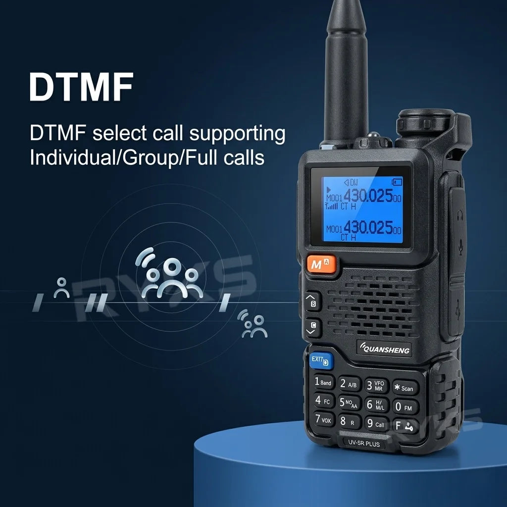 Quansheng Uv-5R Plus Walkie Talkie Dual Band Am Vhf Uhf Ham Radio For Baofeng Uv-5R Two Way Radio Outdoor Camping Hiking