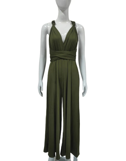 Women Jumpsuits Overalls Sleeveless V Nec Rompers Beach Wide Leg Pants Office Y2k Lady Casual Flat One Piece Sexy Backless 2026