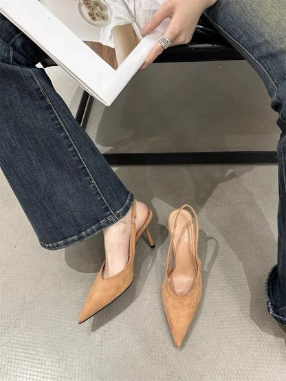 Luxury High Heels Sandals Women Sexy Pointed Toe Shoes for Woman Slippers New Party Shoes Pumps Elegant Slides Mujer Zapatos