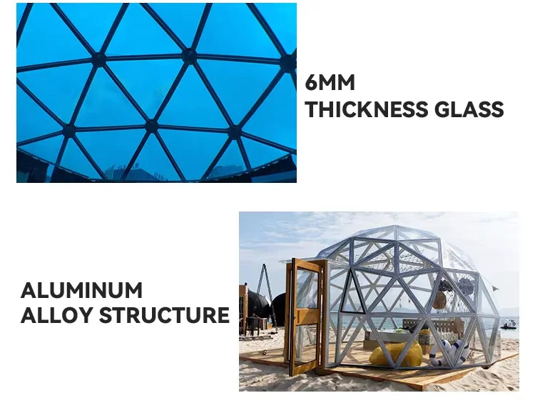 Outdoor Semi-Dome Igloo Camping Tent - Geodesic Dome Glass Sphere Tent Bubble House