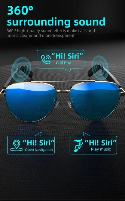Smart Glasses, Bluetooth Glasses, Touch and Voice Control, Open Music Playback, Bluetooth 5.4, Outdoor, Fishing, Sports